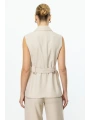 Ekol Beli Kemerli Kolsuz Kadın Taş Renk Yelek 04122