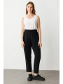 Ekol Büyük Beden Beli Lastikli Siyah Kadın Pantolon 07574