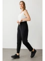 Ekol Büyük Beden Beli Lastikli Siyah Kadın Pantolon 07574