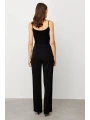 Ekol Bol Paça Cepsiz Siyah Kadın Pantolon 06504