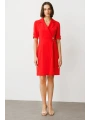 Ekol Broşlu Kısa Kol Elbise 05136