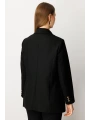 Ekol Büyük Beden Cebi Armalı Siyah Kadın Ceket 05571