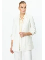 Ekol Kadın Kolu Apoletli Torba Cepli Ekru Ceket 04130