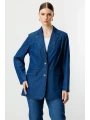 Ekol Kadın Çift Düğmeli İndigo Kap Ceket 04602