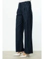 Ekol Çizgili Bol Paça Pantolon 04056