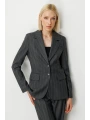 Ekol Çizgili Kapak Cepli Kadın Antrasit Ceket 05127