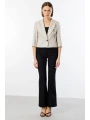 Ekol Kadın Çizgili Yarım Kol Bej Ceket 04048
