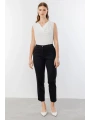 Ekol Büyük Beden Dar Paça Siyah Kadın Kumaş Pantolon 02028