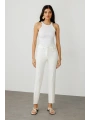 Ekol Dar Paça Kumaş Ekru Kadın Pantolon 02142