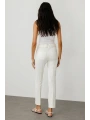 Ekol Dar Paça Kumaş Ekru Kadın Pantolon 02142