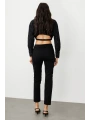Ekol Dar Paça Siyah Kadın Kumaş Pantolon 02142