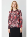 Ekol Desenli Bordo Kadın Bluz 03051