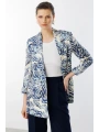 Ekol Kadın Desenli İndigo Renk Ceket 04166
