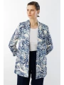 Ekol Kadın Desenli İndigo Renk Ceket 04166
