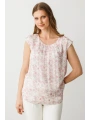 Ekol Desenli Pembe Kadın Şifon Bluz 03624