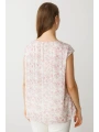 Ekol Desenli Pembe Kadın Şifon Bluz 03624