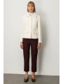 Ekol Düğmeli Peluş Kadın Ekru Manto 06025