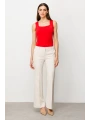Ekol İspanyol Paça Kum Renk Kadın Kumaş Pantolon 02008