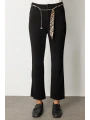 Ekol İspanyol Paça Leopar Zincirli Siyah Pantolon 01901
