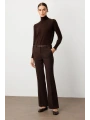 Ekol İspanyol Paça Kahverengi Kadın Pantolon 01011