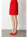 Ekol Kadın Aksesuar Detaylı Mini Kaşe Kırmızı Etek 02003