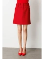 Ekol Kadın Aksesuar Detaylı Mini Kaşe Kırmızı Etek 02003