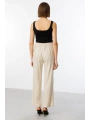 Ekol Kadın Bel Lastikli Bol Paça Bej Pantolon 04110
