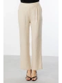 Ekol Kadın Bel Lastikli Bol Paça Bej Pantolon 04110