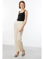 Ekol Kadın Bel Lastikli Bol Paça Bej Pantolon 04110
