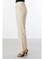 Ekol Kadın Bel Lastikli Bol Paça Bej Pantolon 04110