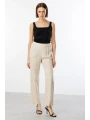 Ekol Kadın Bel Lastikli Bol Paça Bej Pantolon 04110