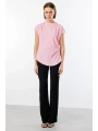 Ekol Kadın Belden Degajeli Pembe Bluz 03038