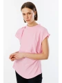 Ekol Kadın Belden Degajeli Pembe Bluz 03038
