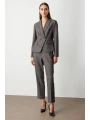 Ekol Kadın Beli Kemerli Antrasit Boru Paça Pantolon 05163