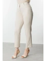 Ekol Büyük Beden Boru Paça Kum Renk Kadın Kumaş Pantolon 02004