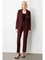 Ekol Kadın Cebi Armalı Süs Düğmeli Bordo Ceket 05033