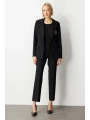 Ekol Kadın Cebi Armalı Süs Düğmeli Siyah Ceket 05033