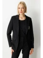 Ekol Kadın Cebi Armalı Süs Düğmeli Siyah Ceket 05033