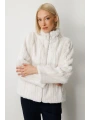 Ekol Kadın Fermuarlı Peluş Ekru Kaban 08009
