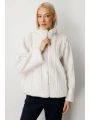 Ekol Kadın Fermuarlı Peluş Ekru Kaban 08009