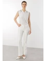 Ekol Kadın İspanyol Paça Ekru Pantolon 02044