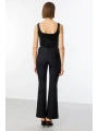 Ekol Kadın İspanyol Paça Siyah Pantolon 02044