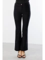 Ekol Kadın İspanyol Paça Siyah Pantolon 02044