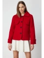 Ekol Kadın Kısa Kaşe Kırmızı Kaban 06081