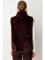 Ekol Kadın Kürklü Bordo Yelek 08905