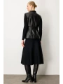 Ekol Kadın Kuşaklı Siyah Kolsuz Deri Yelek 05085