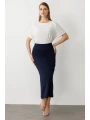 Ekol Kadın Lacivert Kumaş Etek 01004