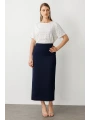 Ekol Kadın Lacivert Kumaş Etek 01004