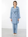 Ekol Kadın Mavi Trençkot 07002