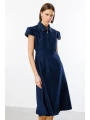 Ekol Kadın Önden Cepli Lacivert Elbise 05038